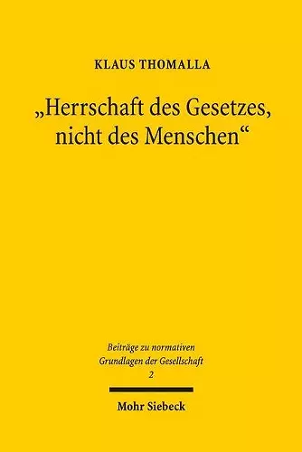 "Herrschaft des Gesetzes, nicht des Menschen" cover