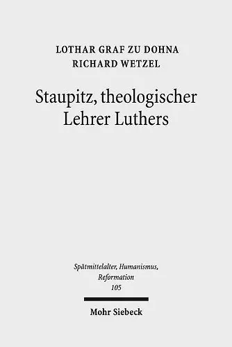 Staupitz, theologischer Lehrer Luthers cover