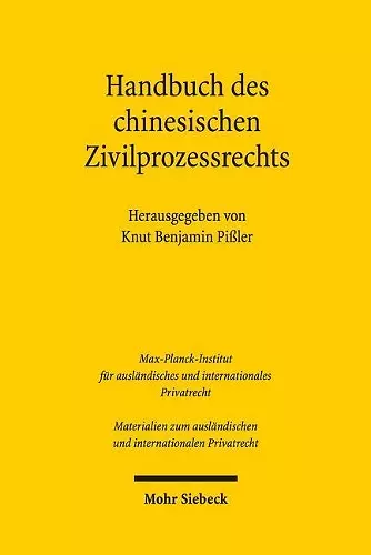 Handbuch des chinesischen Zivilprozessrechts cover