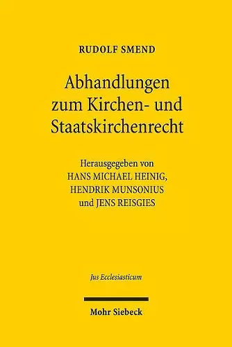 Abhandlungen zum Kirchen- und Staatskirchenrecht cover