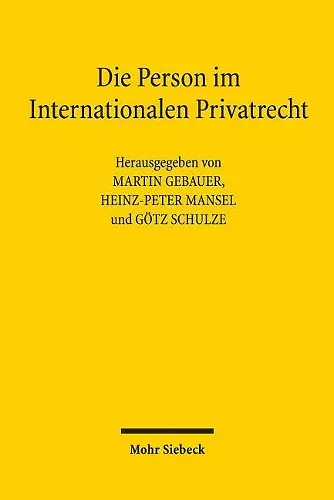 Die Person im Internationalen Privatrecht cover