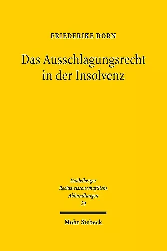 Das Ausschlagungsrecht in der Insolvenz cover