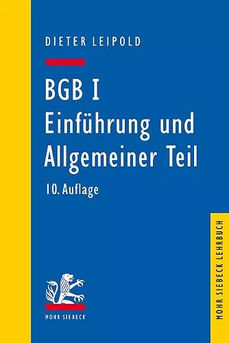 BGB I: Einführung und Allgemeiner Teil cover