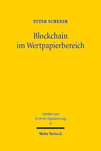 Blockchain im Wertpapierbereich cover