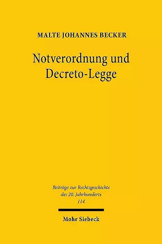 Notverordnung und Decreto-Legge cover