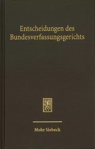 Entscheidungen des Bundesverfassungsgerichts (BVerfGE) cover