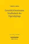 Gesetzlich bestimmte Strafbarkeit des Eigendopings cover