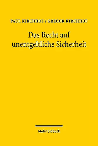 Das Recht auf unentgeltliche Sicherheit cover