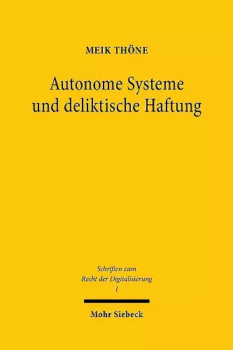 Autonome Systeme und deliktische Haftung cover