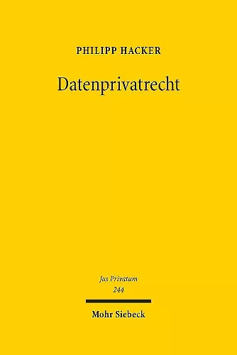 Datenprivatrecht cover