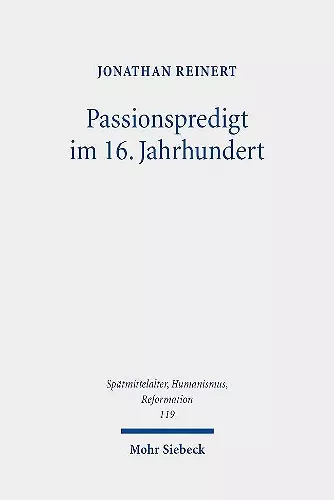 Passionspredigt im 16. Jahrhundert cover