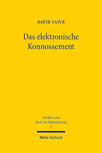 Das elektronische Konnossement cover