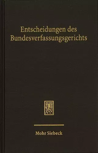 Entscheidungen des Bundesverfassungsgerichts (BVerfGE) cover