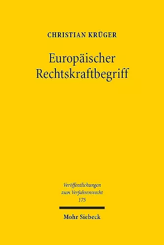 Europäischer Rechtskraftbegriff cover