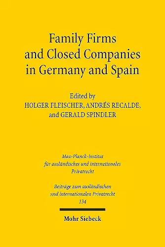Family Firms and Closed Companies in Germany and Spain cover