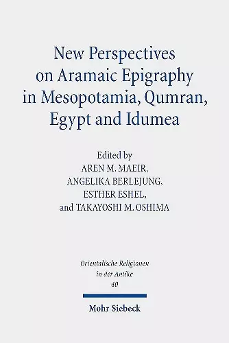 New Perspectives on Aramaic Epigraphy in Mesopotamia, Qumran, Egypt and Idumea cover