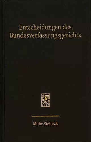 Entscheidungen des Bundesverfassungsgerichts (BVerfGE) cover