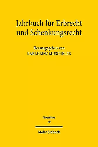 Jahrbuch für Erbrecht und Schenkungsrecht cover