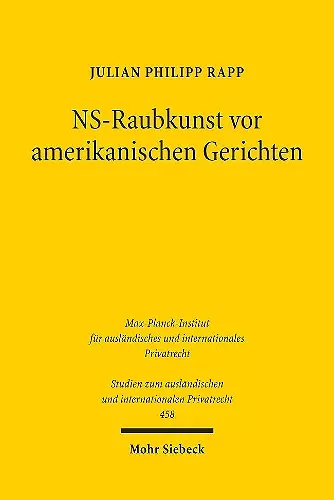 NS-Raubkunst vor amerikanischen Gerichten cover