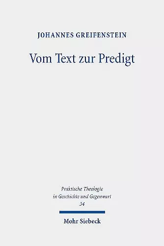 Vom Text zur Predigt cover