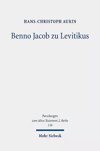Benno Jacob zu Levitikus cover
