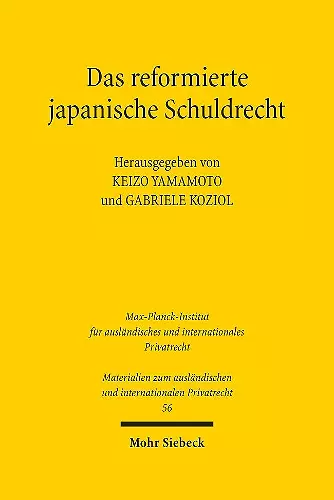 Das reformierte japanische Schuldrecht cover