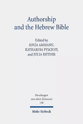 Authorship and the Hebrew Bible cover