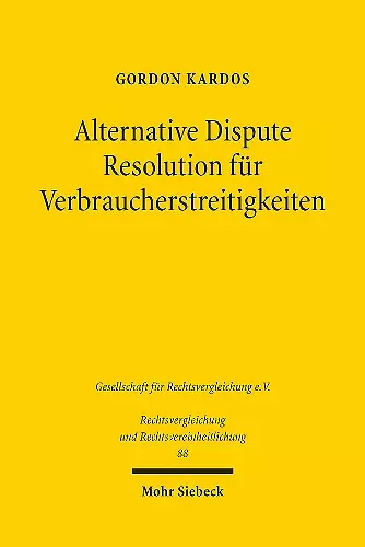 Alternative Dispute Resolution für Verbraucherstreitigkeiten cover