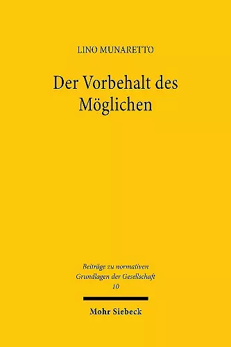 Der Vorbehalt des Möglichen cover