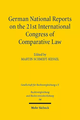 German National Reports on the 21st International Congress of Comparative Law cover