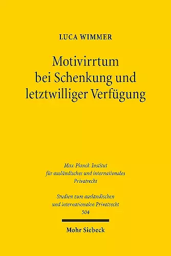 Motivirrtum bei Schenkung und letztwilliger Verfügung cover