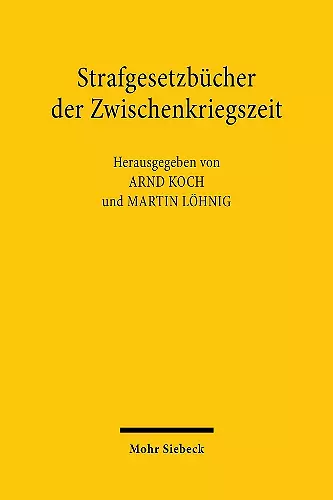 Strafgesetzbücher der Zwischenkriegszeit cover