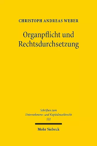Organpflicht und Rechtsdurchsetzung cover