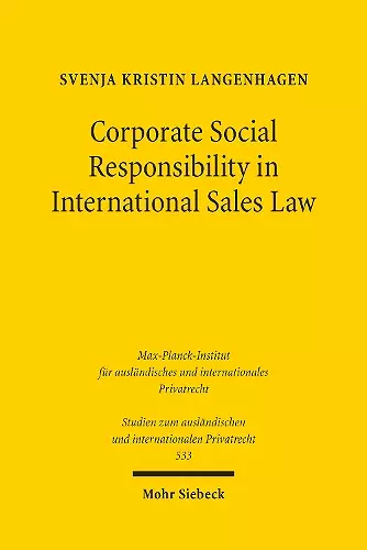 Corporate Social Responsibility in International Sales Law cover