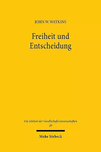 Freiheit und Entscheidung cover