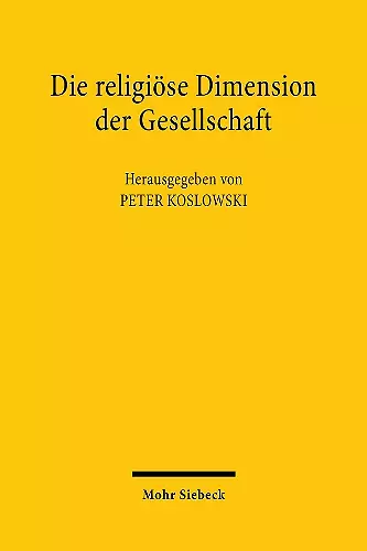 Die religiöse Dimension der Gesellschaft cover