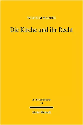 Die Kirche und ihr Recht cover