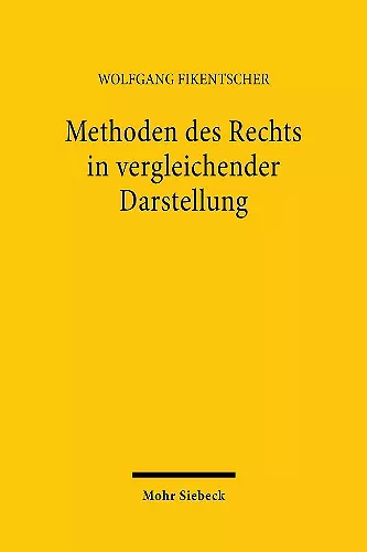 Methoden des Rechts in vergleichender Darstellung cover