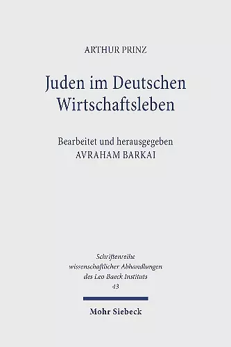 Juden im Deutschen Wirtschaftsleben cover
