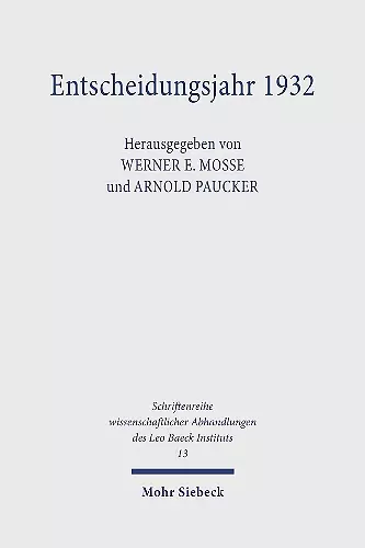 Entscheidungsjahr 1932 cover