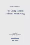 Von Georg Simmel zu Franz Rosenzweig cover