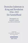 Deutsches Judentum in Krieg und Revolution 1916-1923 cover