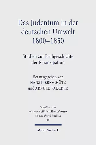 Das Judentum in der deutschen Umwelt 1800-1850 cover