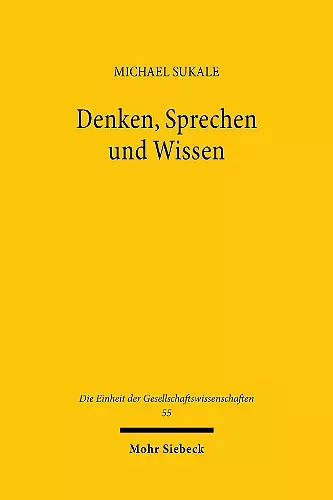 Denken, Sprechen und Wissen cover