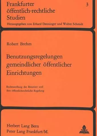 Benutzungsregelungen Gemeindlicher Oeffentlicher Einrichtungen cover