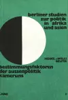 Bestimmungsfaktor Der Aussenpolitik Kameruns cover