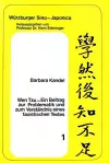 Wen Tzu- Ein Beitrag Zur Problematik Und Zum Verstaendnis Eines Taoistischen Textes cover