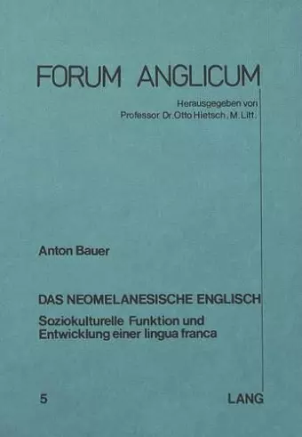 Das Neomelanesische Englisch cover