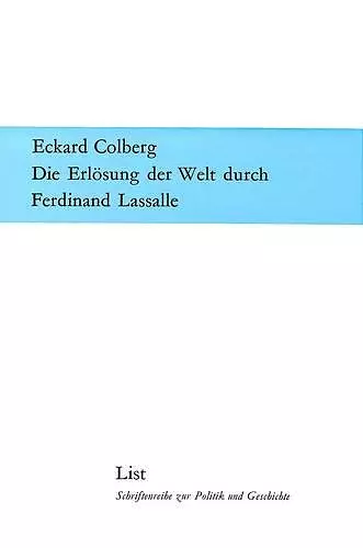 Die Erloesung Der Welt Durch Ferdinand Lassalle cover