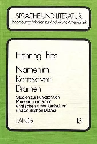 Namen Im Kontext Von Dramen cover